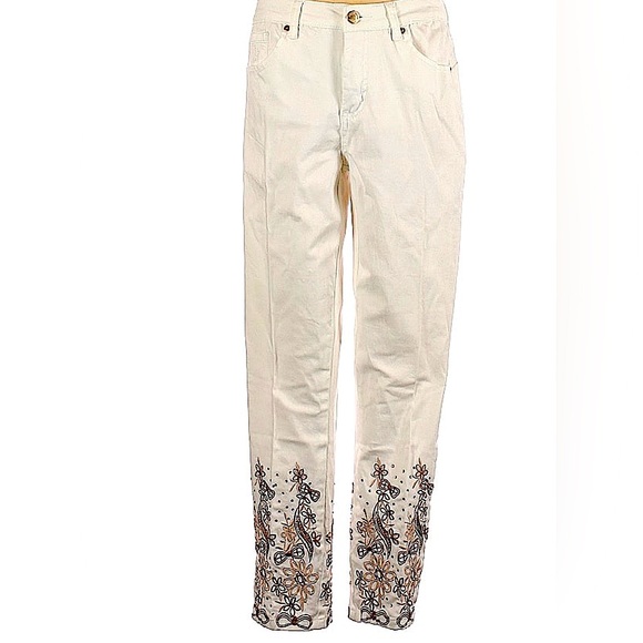 Joseph Ribkoff Denim - Joseph Ribkoff Mid Rise embroidered Jean Size 6